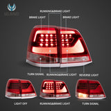 Vland LED Tail Lights for 2008-2015 Toyota Land Cruiser 200 Series with Amber Turn Signal