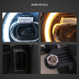 Vland LED Dual Beam Projector Headlights Black for 07-15 Mini Cooper (R55 R56 R57 R58 R59)