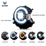 Vland LED Dual Beam Projector Headlights Black for 07-15 Mini Cooper (R55 R56 R57 R58 R59)