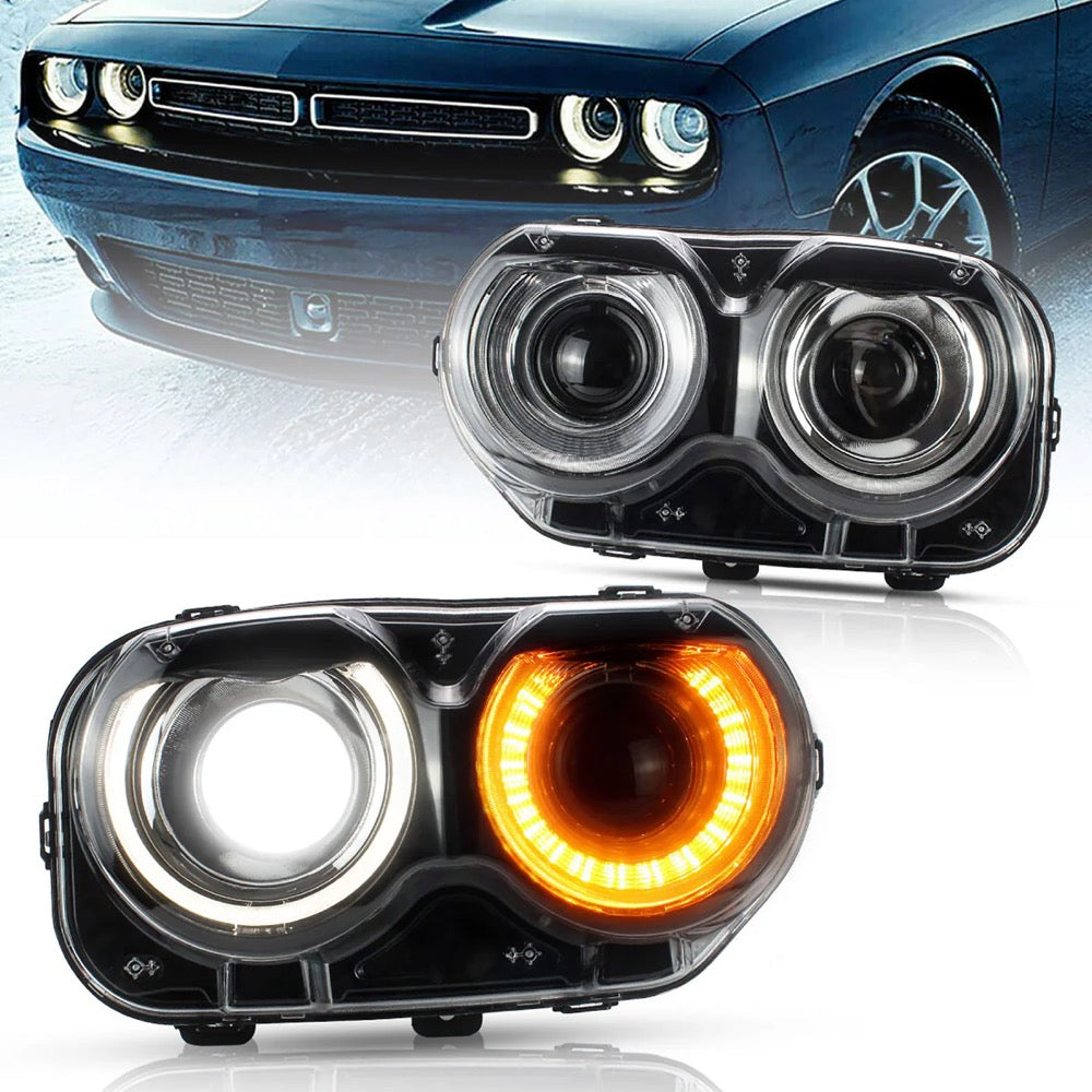 Vland LED Headlights For 2015-2024 Dodge Challenger Halogen Models