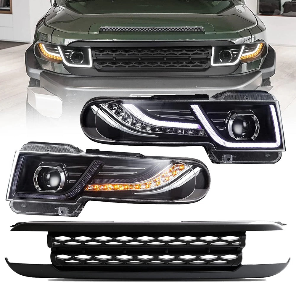 Vland LED Headlights With Grille For Toyota Fj Cruiser 2006-2022