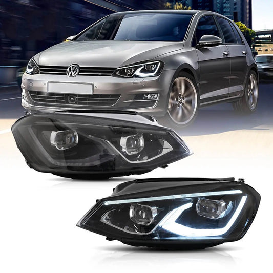 Vland LED Front lights For 2015-2017 Golf MK7 Halogen Headlights Models (Europe is 2013-2016)