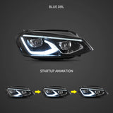 Vland LED Front lights For 2015-2017 Golf MK7 Halogen Headlights Models (Europe is 2013-2016)