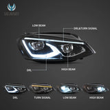 Vland LED Front lights For 2015-2017 Golf MK7 Halogen Headlights Models (Europe is 2013-2016)