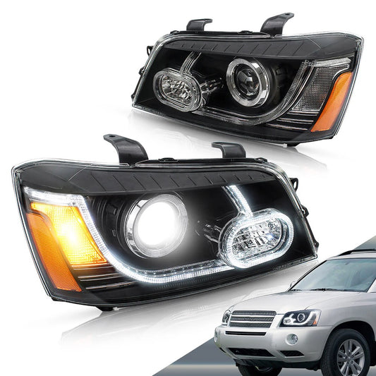 VLAND LED Projector Headlights for Toyota Highlander 2001-2007 Aftermarket Front Lamps