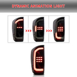 Vland LED Taillights for Toyota Tacoma 2016-2023 with Sequential Red Turn Signals