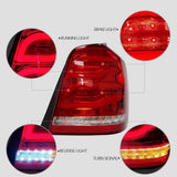 Vland LED Tail Lights Fit Toyota Highlander Rear Lamps Assembly 2001-2007