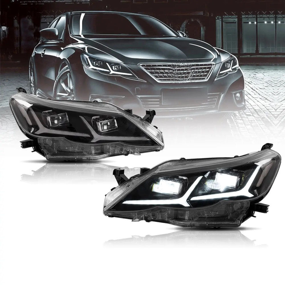 Vland LED Projector Headlights Black for 09-13 Toyota Reiz/Mark X 2nd Gen (X130) Pre-Facelift