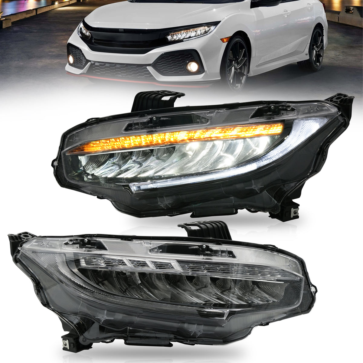 Vland LED Headlights Fit Honda Civic  2016-2021