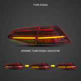 Vland LED Tail Lights Volkswagen Golf MK7 MK7.5 Hatchback  Tail Lights with Sequential Turn Signal 2014-2020VW