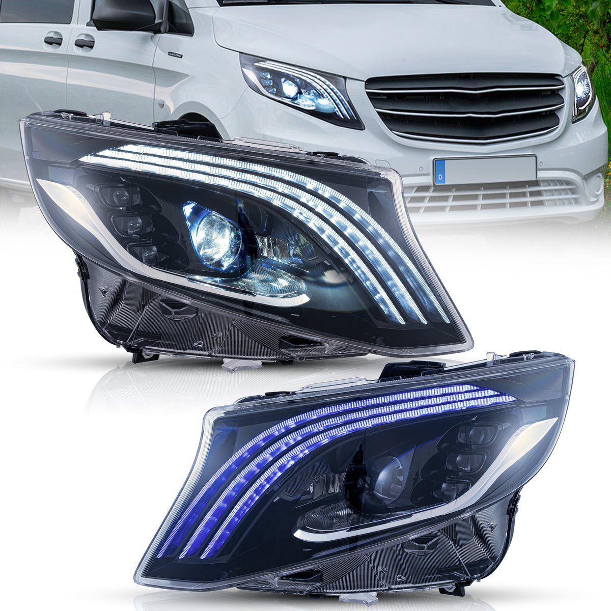 VLAND LED Headlights 2015-2021 Fit Mercedes Benz C-Class W205 C300