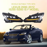 Vland Headlights for Lexus IS with Sequential Turn Signal (2006-2013)