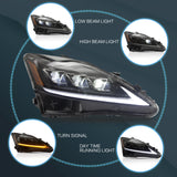 Vland Headlights for Lexus IS with Sequential Turn Signal (2006-2013)