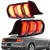 Vland LED Taillights Fit Ford Mustang USA Specs W/Red Turn Signal 2015-2023