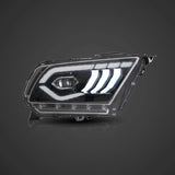 Vland LED Dual Beam Projector Headlights Black for Ford Mustang 5th Gen Facelift (2010-2014)