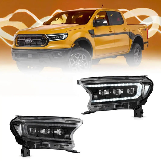 Vland LED Matrix Projector Headlights Black for Ford Ranger [US Models] (2019-2023)