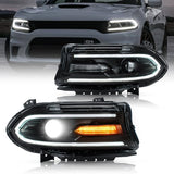 Vland LED Headlights For Dodge Charger Halogen Models Front Lights Assembly 2015-2023