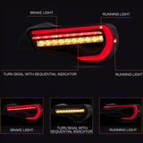 Vland Full LED Tail Lights with Sequential Indicators for 12-16 Toyota 86/GT86, 13-20 Subaru BRZ, 13-20 Scion FR-S