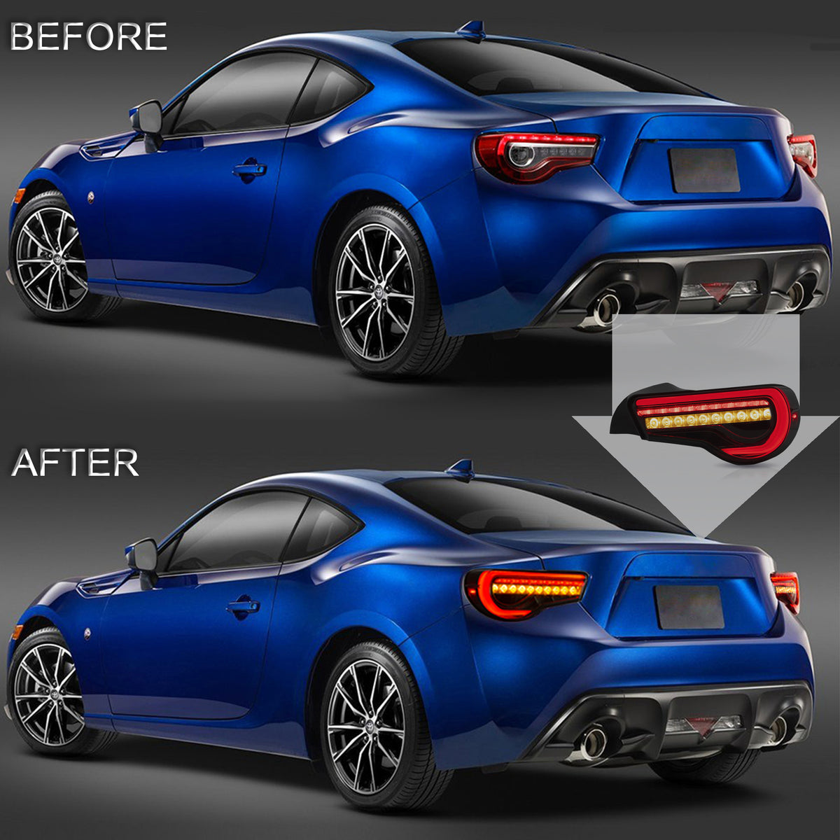 Vland Full LED Tail Lights with Sequential Indicators for 12-16 Toyota 86/GT86, 13-20 Subaru BRZ, 13-20 Scion FR-S