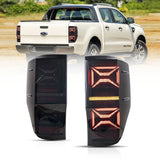 Vland II LED Tail Lights Fit Ford Ranger 1st Gen (T6/P375) International, Tail Lights with Sequential Turn Signal 12-22