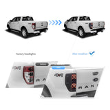 Vland II LED Tail Lights Fit Ford Ranger 1st Gen (T6/P375) International, Tail Lights with Sequential Turn Signal 12-22