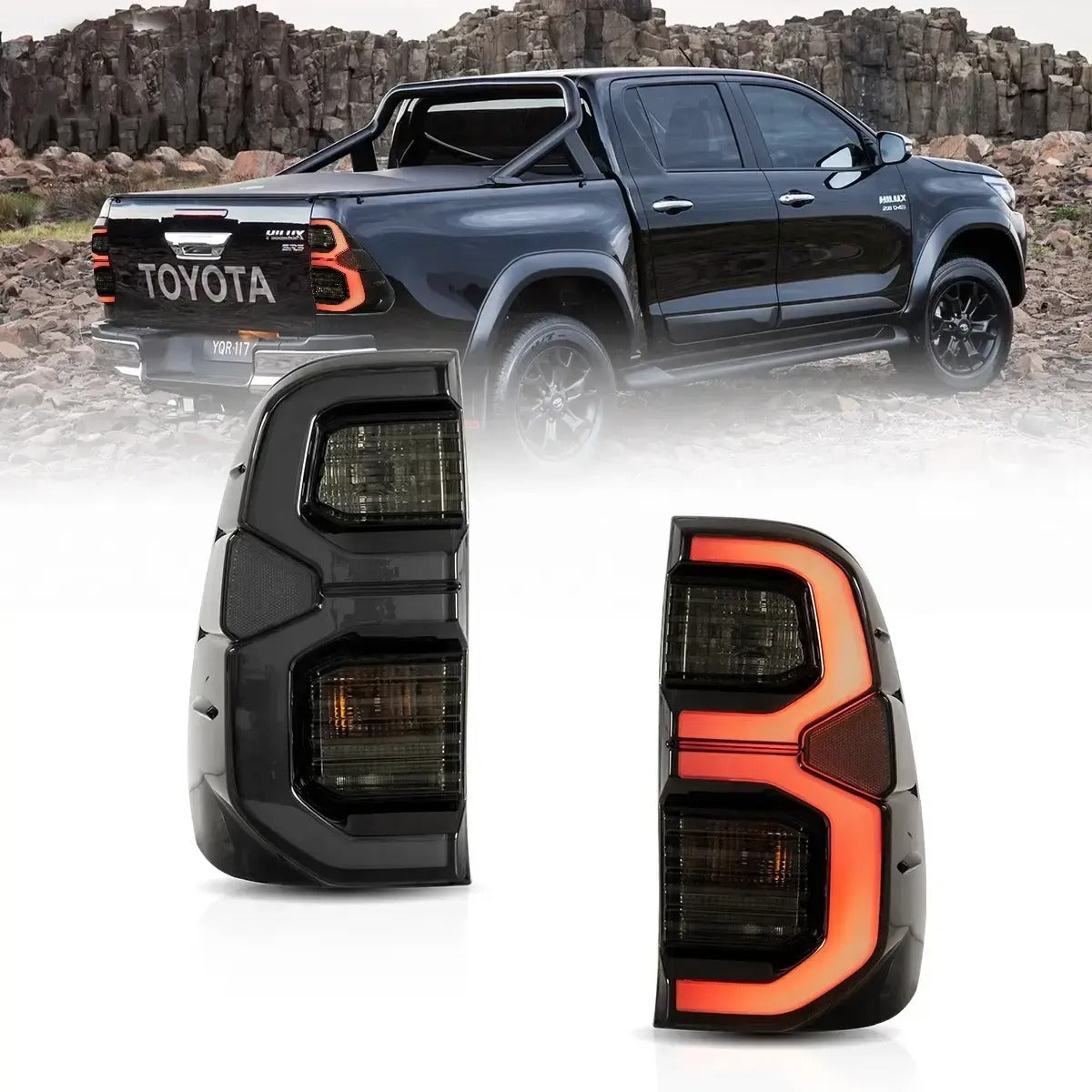 Vland LED Tail Lights Fit Toyota Hilux Rear Lamps 2015-2020