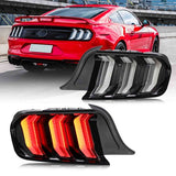 Vland LED Taillights Fit Ford Mustang USA Specs W/Red Turn Signal 2015-2023