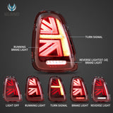 Vland LED Tail Lights With Amber Sequential Turn Signal for 07-13 Mini R Series 2nd Gen (R56 R57 R58 R59) Mini Cooper